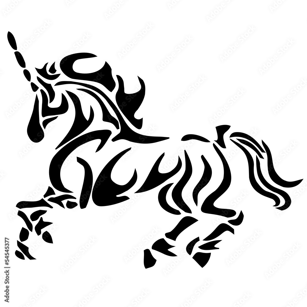 Fototapeta tribal unicorn tattoo