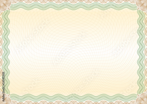 Certificate green brown border landscape