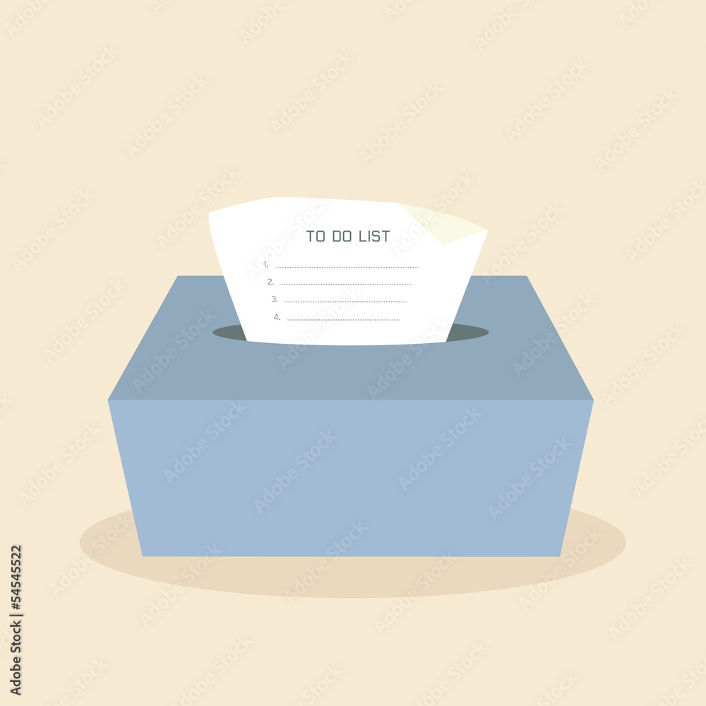 To do list on tissue box To do list on tissue box