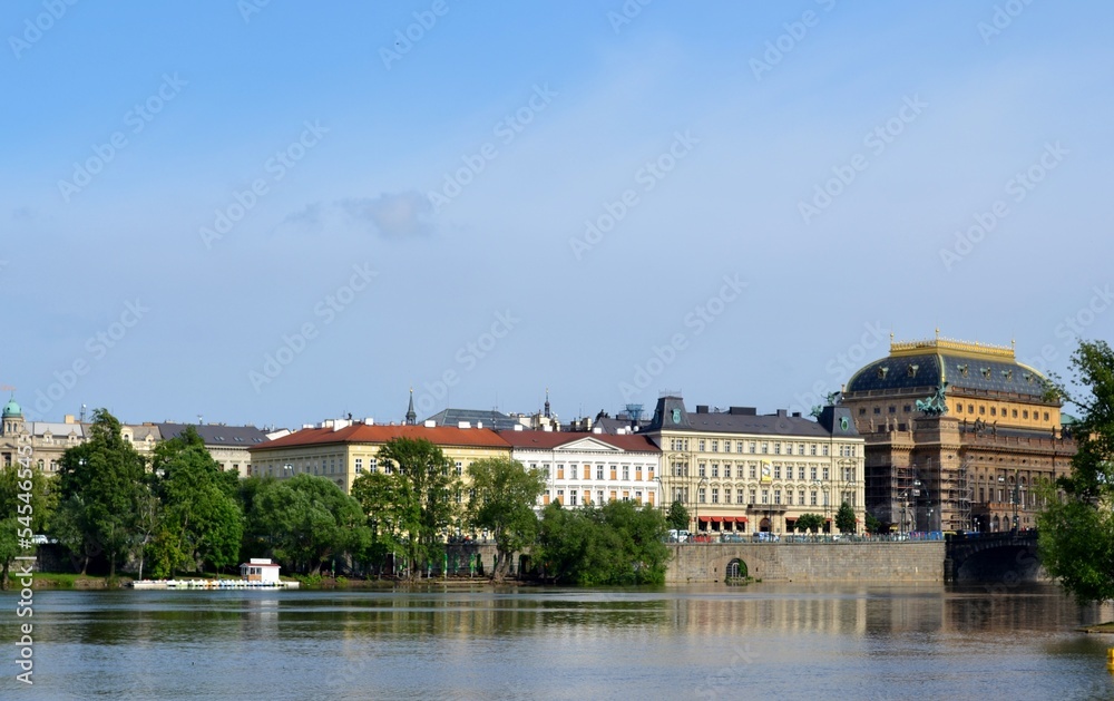 Buildings in Prague and river