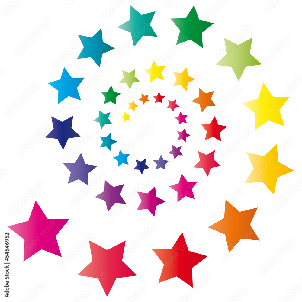 Φωτογραφία Bunte Sterne - Spirale, Feuerwerk zu Silvester, Party, Silvesterparty, Freude un