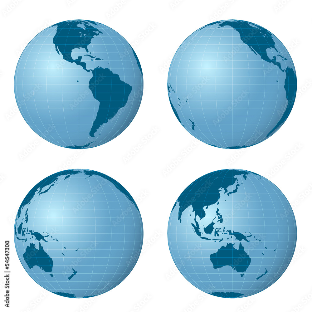 earth views pack with four positions vector