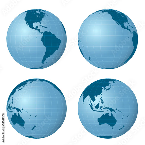 earth views pack with four positions vector