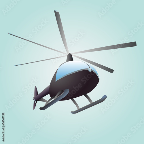new helicopter flight vector drawing in sky
