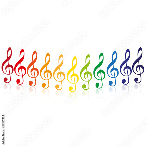 Musik Noten Notenschlüssel Farbverlauf