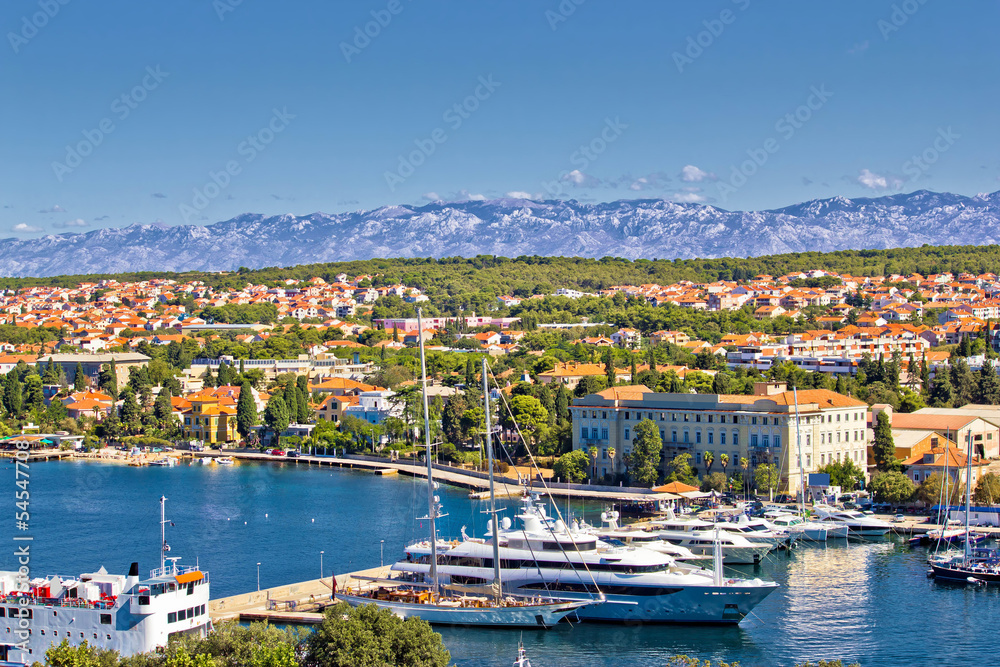 City of Zadar harbor and Velebit mountain