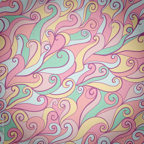 Seamless wave hand-drawn pattern, waves background (seamlessly t