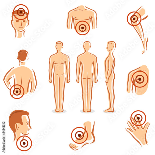 People with pain dots collection. Vector