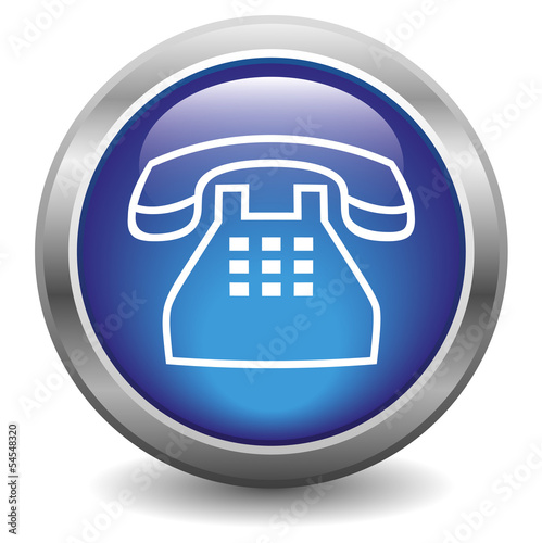 Icône bouton internet téléphone bleu