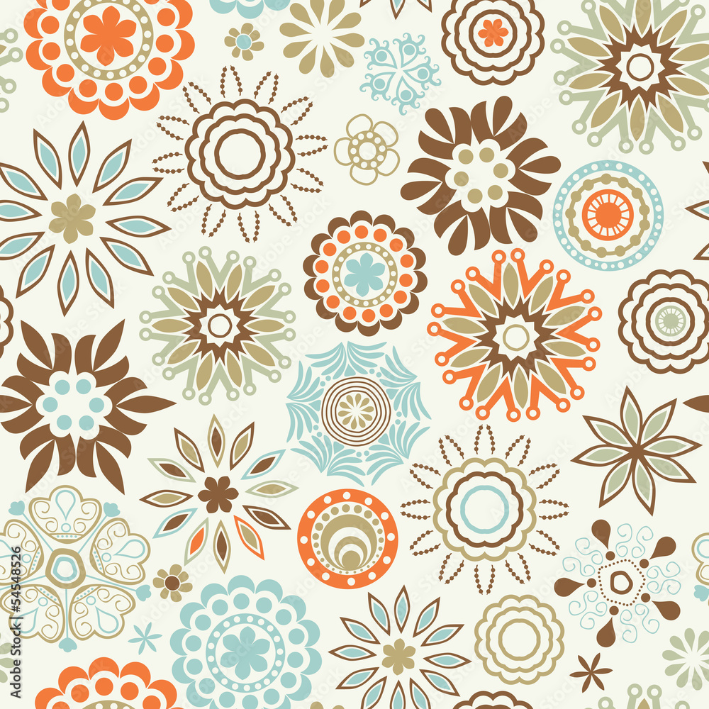 ornate floral seamless texture, endless pattern with flowers loo