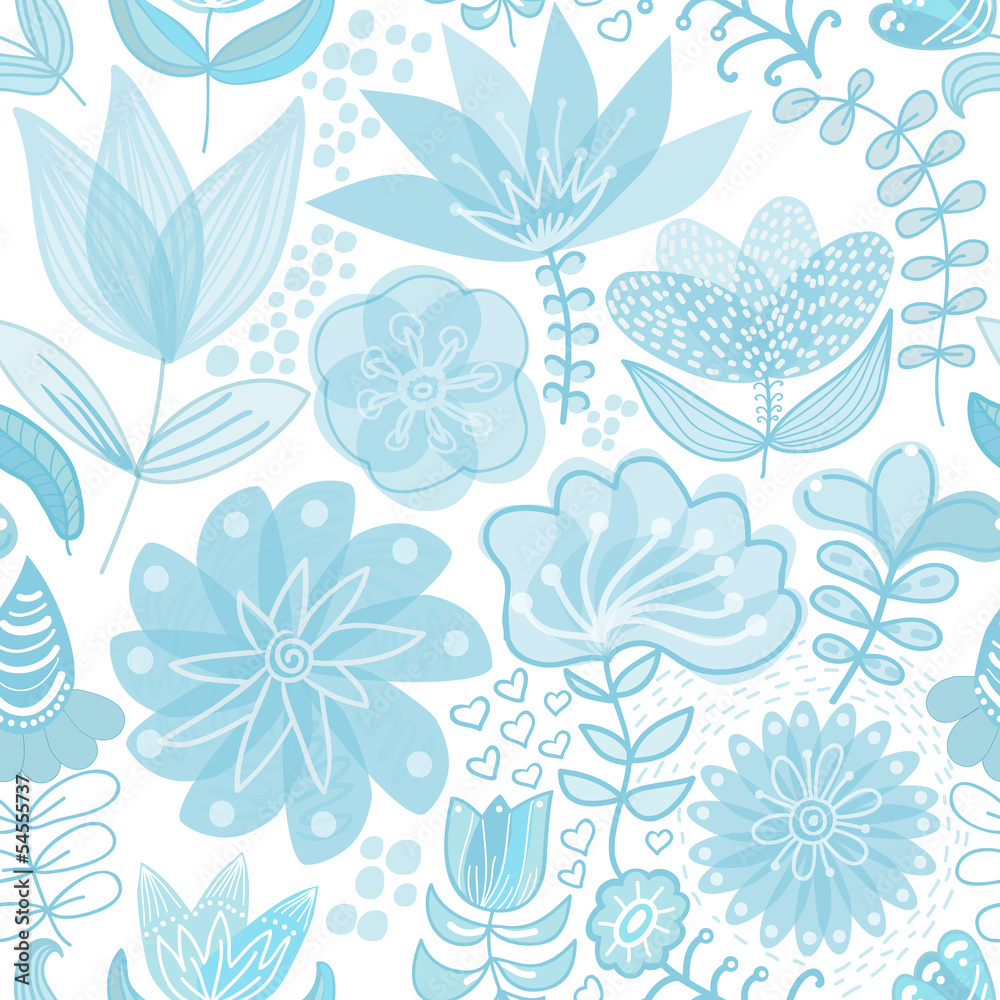 Abstract floral background, summer theme seamless pattern, vecto Abstract floral background, summer theme seamless pattern, vecto
