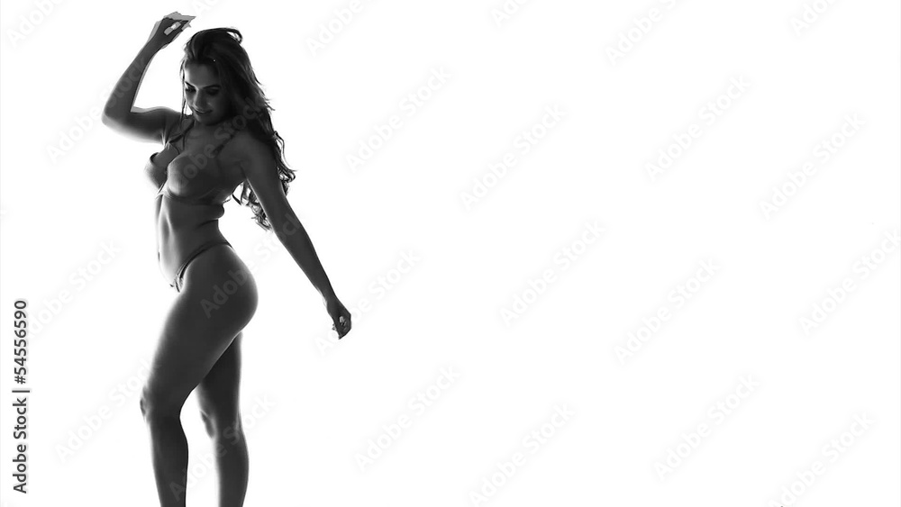 silhouette of sexy dancing woman in lingerie silhouette of sexy dancing woman in lingerie