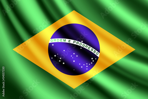 Waving flag of Brazil