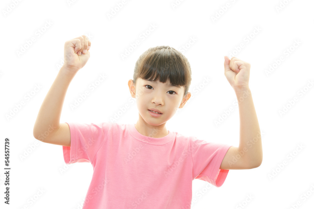 ガッツポーズの女の子 ガッツポーズの女の子