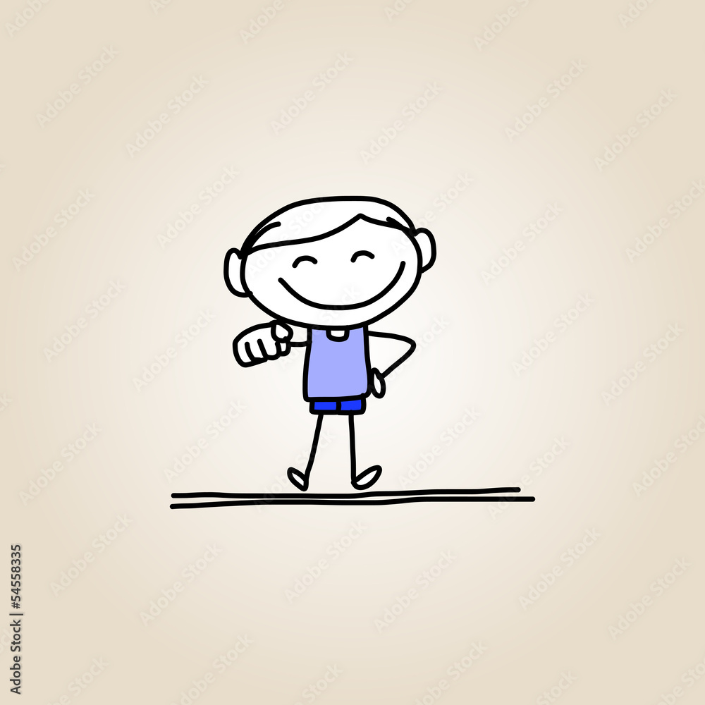 hand drawing happy kid hand drawing happy kid