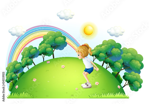 A girl in the hill