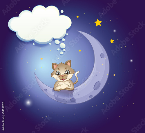 A cat in the sky with an empty callout