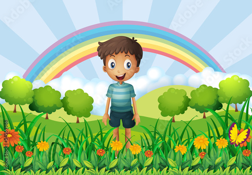 A boy in the fields