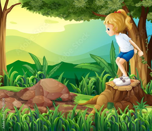 A girl in the woods