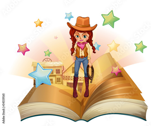 A book with a pretty cowgirl