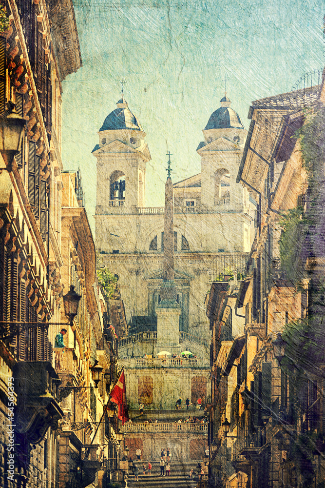 Naklejka premium The Spanish Steps in Rome.