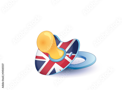Schnuller in blau mit UK Fahne