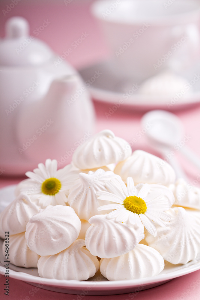 Meringues on a plate