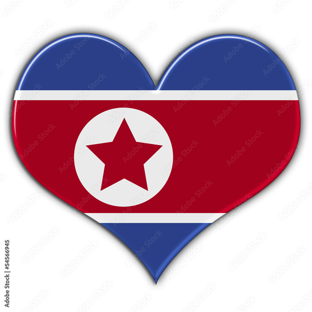 Coração com a bandeira da Coreia do Norte Coração com a bandeira da Coreia do Norte