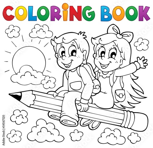 Coloring book pupil theme 3