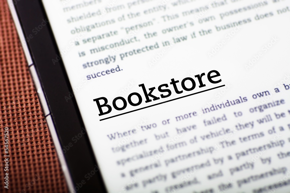 Obraz premium Bookstore on tablet screen, ebook concept