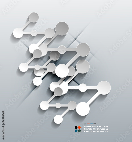 Vector 3d paper connection modern design