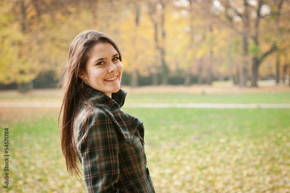 Outdoor autumn portrait of young woman Outdoor autumn portrait of young woman