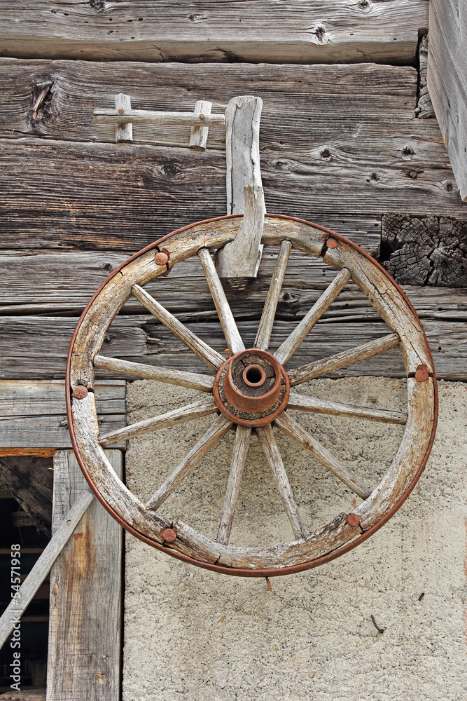 Old wooden wheel