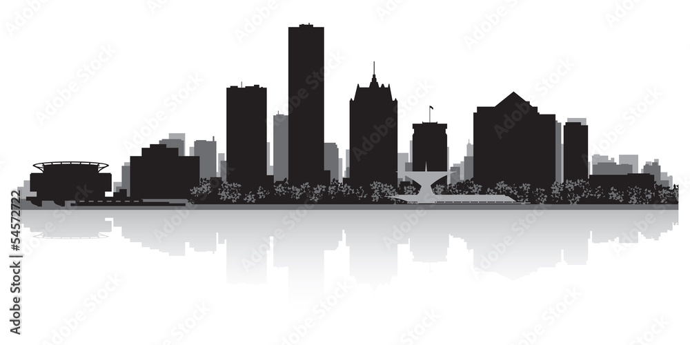 Milwaukee city skyline silhouette