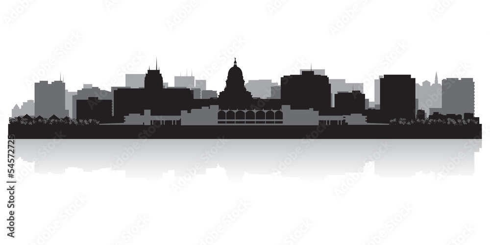 Madison city skyline silhouette