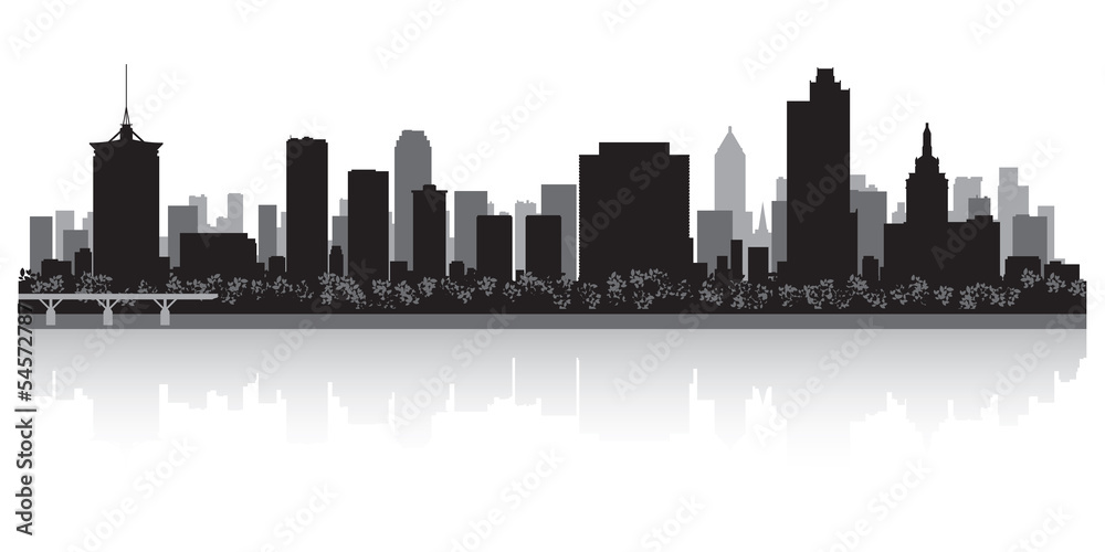 Tulsa city skyline silhouette