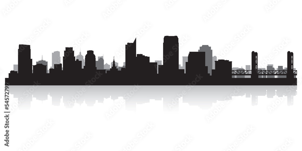 Sacramento city skyline silhouette