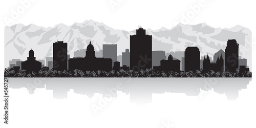 Salt Lake city skyline silhouette photo