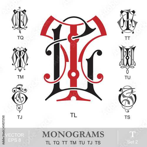 Vintage Monograms TL TQ TT TM TU TJ TS