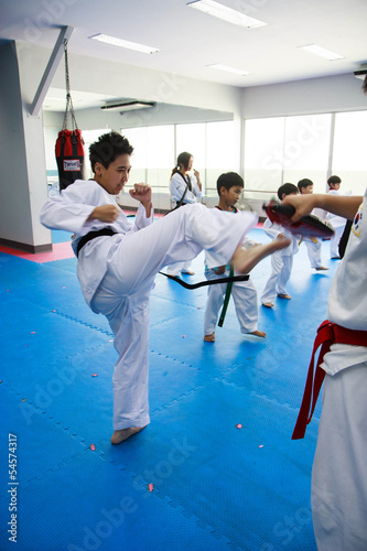 Taekwondo kick class