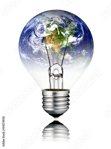 Lightbulb switched OFF - World Globe North America
