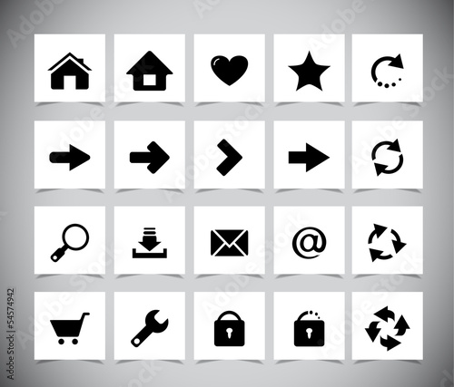 Black icons for web