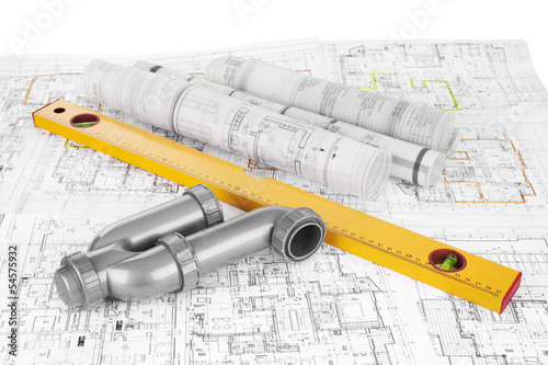 project drawings, level and siphon for sewer