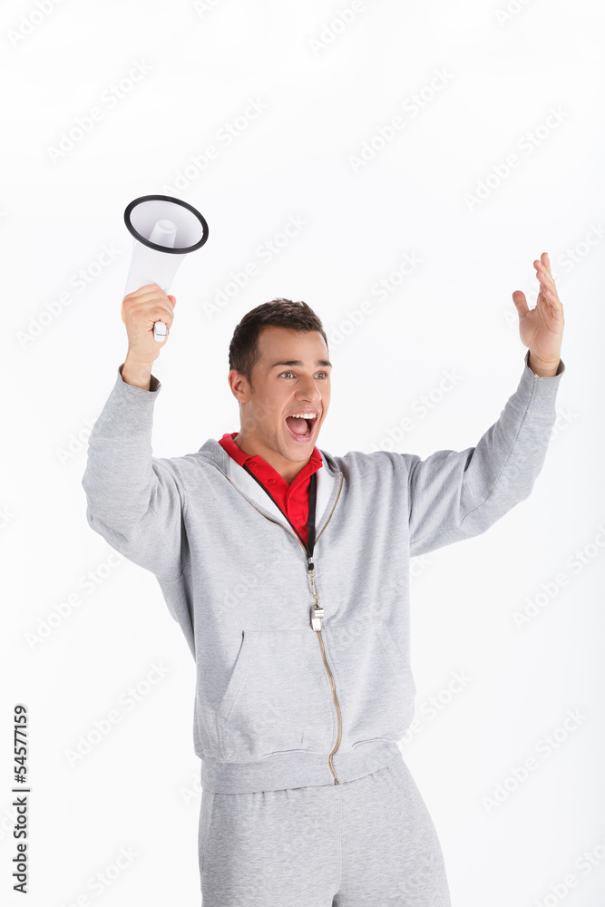 Personal Coach. Shouting coach encouraging his pupil, he's gonna Personal Coach. Shouting coach encouraging his pupil, he's gonna