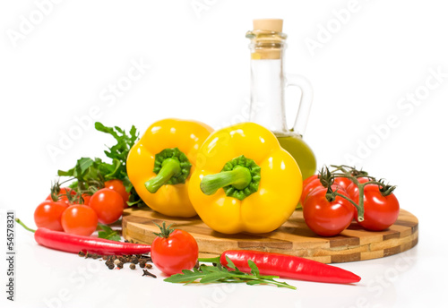 fresh vegetables and olive oil