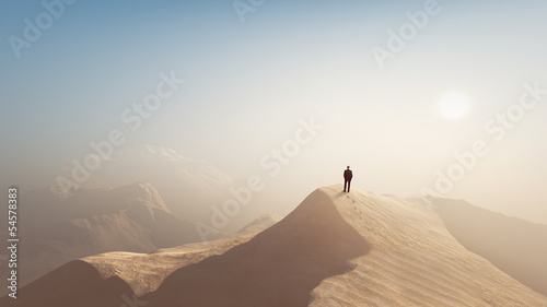 man in a desert photo