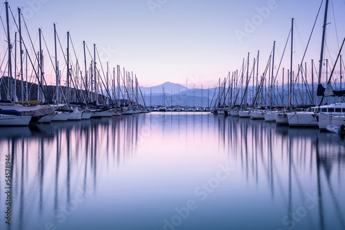Принти на полотні Yacht harbor in sunset