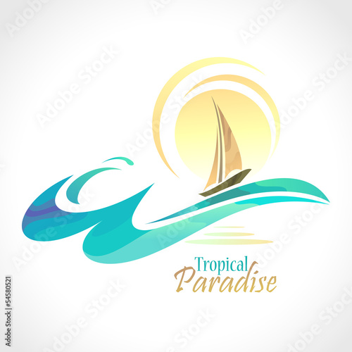 Sea Graphics Series - Sun , Sea and Sailing