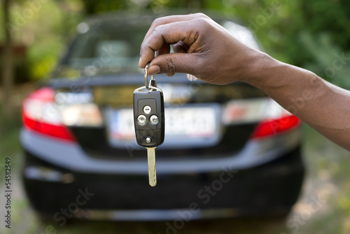 Man holding car keys