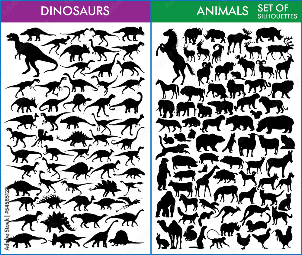 Fototapeta premium Dinozaury i zwierzęta